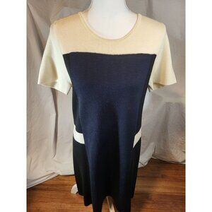 M Patmos Size M Merino Wool Black & Cream‎ S/S Dress